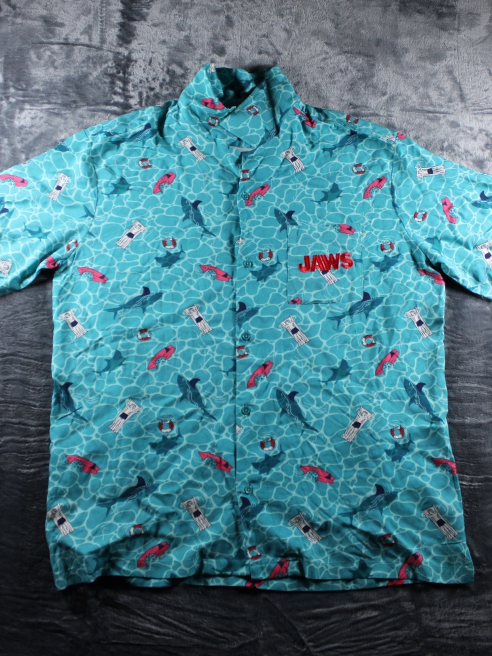 Universal Studios Jaws Movie 50th Anniversary Button up Shirt
